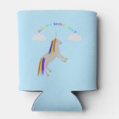 Fantasy Birthday Unicorn Rainbow en Clouds Blikjeskoeler (Achterkant)
