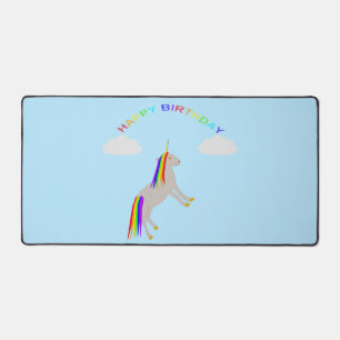 Fantasy Birthday Unicorn Rainbow en Clouds Bureaumat