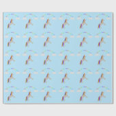 Fantasy Birthday Unicorn Rainbow en Clouds Cadeaupapier (Vlak)