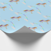 Fantasy Birthday Unicorn Rainbow en Clouds Cadeaupapier (Hoek)