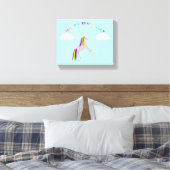 Fantasy Birthday Unicorn Rainbow en Clouds Canvas Afdruk (Insitu (Slaapkamer))