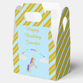Fantasy Birthday Unicorn Rainbow en Clouds Custom Bedankdoosjes (Geopend)