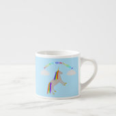 Fantasy Birthday Unicorn Rainbow en Clouds Espresso Kop (Rechts)