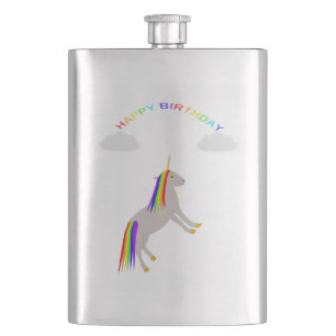 Fantasy Birthday Unicorn Rainbow en Clouds Flacon