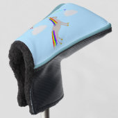 Fantasy Birthday Unicorn Rainbow en Clouds Golfheadcover (3/4 voorkant)