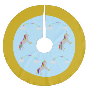 Fantasy Birthday Unicorn Rainbow en Clouds Kerstboom Rok