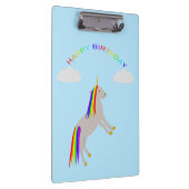 Fantasy Birthday Unicorn Rainbow en Clouds Klembord (Rechts)