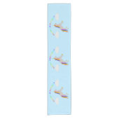 Fantasy Birthday Unicorn Rainbow en Clouds Korte Tafelloper (Voorkant)