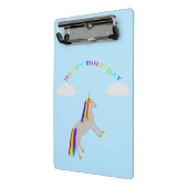 Fantasy Birthday Unicorn Rainbow en Clouds Mini Klembord (Angled2)