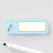 Fantasy Birthday Unicorn Rainbow en Clouds Naamplaatje (In situ)