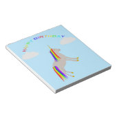 Fantasy Birthday Unicorn Rainbow en Clouds Notitieblok (Schuin)