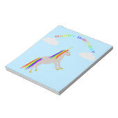 Fantasy Birthday Unicorn Rainbow en Clouds Notitieblok (Linkerzijde)