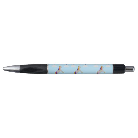 Fantasy Birthday Unicorn Rainbow en Clouds Pen (Voorkant)