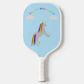 Fantasy Birthday Unicorn Rainbow en Clouds Pickleball Paddle (Voorkant)