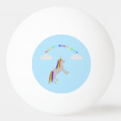 Fantasy Birthday Unicorn Rainbow en Clouds Pingpongbal (Achterkant)