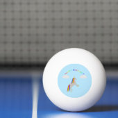 Fantasy Birthday Unicorn Rainbow en Clouds Pingpongbal (Net)