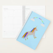 Fantasy Birthday Unicorn Rainbow en Clouds Planner (Display)