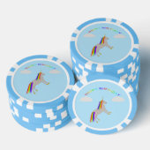 Fantasy Birthday Unicorn Rainbow en Clouds Poker Chips (Opstapeling)