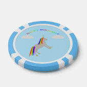 Fantasy Birthday Unicorn Rainbow en Clouds Poker Chips (Enkel)