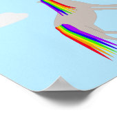 Fantasy Birthday Unicorn Rainbow en Clouds Poster (Hoek)