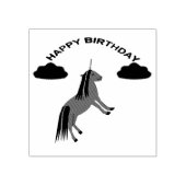 Fantasy Birthday Unicorn Rainbow en Clouds Rubberstempel (Afrduk)