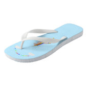 Fantasy Birthday Unicorn Rainbow en Clouds Teenslippers (Schuin)