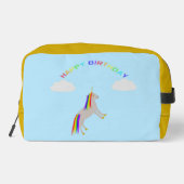 Fantasy Birthday Unicorn Rainbow en Clouds Toilettasje (Achterkant)