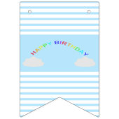Fantasy Birthday Unicorn Rainbow en Clouds Vlaggetjes (Tweede vlag)