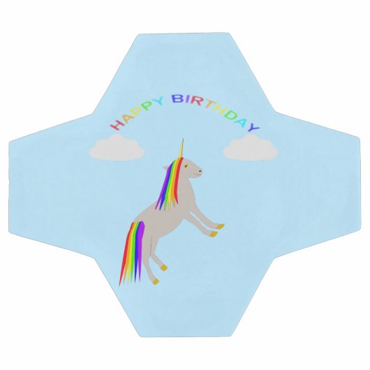 Fantasy Birthday Unicorn Rainbow en Clouds Voetbal (Enkel)