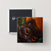 FANTASY BLACK CAT HALLOWEEN Button (Voorkant /achterkant)