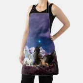 Fantasy Black Dragon Eenhoorn Griffin Flyers Schort (Insitu)