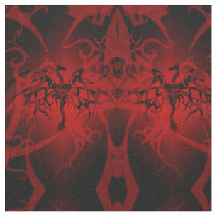 Fantasy Black Dragons Gothic Stof