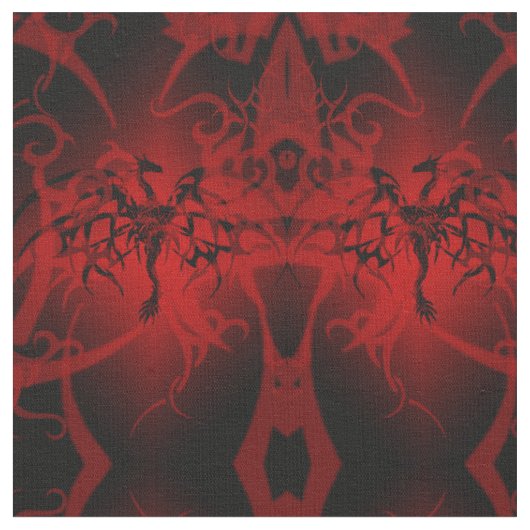 Fantasy Black Dragons Gothic Stof (Close Up)