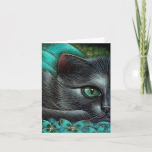 FANTASY BLACK FAIRY CAT 1 KAART AANPASSEN