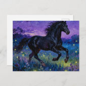 Fantasy Black Horse Postcard Briefkaart (Voorkant / Achterkant)