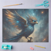 Fantasy Blauwe Phoenix Vogel Decoupage Papier (Craft)