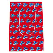 Fantasy Blauwe Vorstdraak – Mythisch Wezen Rood Medium Cadeauzakje (Achterkant)