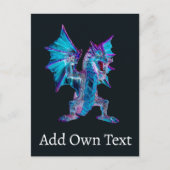 Fantasy Blauwe Vuurdraak  Briefkaart (Voorkant)