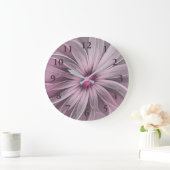 Fantasy Bloem Abstract Pr Plum Bloemrijke Fractale Grote Klok (Huis)