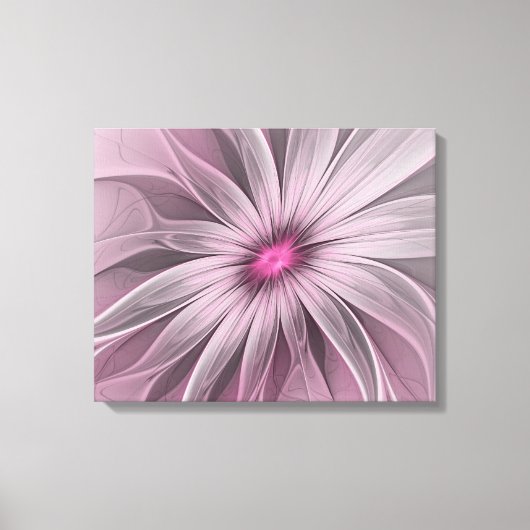 Fantasy Bloem Abstract Prume Bloemige Fractale Kun Canvas Afdruk (Voorkant)