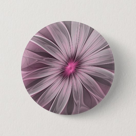 Fantasy Bloem Abstract Prume Bloemige Fractale Kun Ronde Button 5,7 Cm (Voorkant)