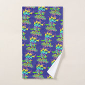 Fantasy Bloem Blauw Bad Handdoek (Handdoek)