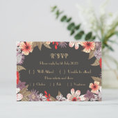 Fantasy Bloem - Huwelijks RSVP kaart (Staand voorkant)