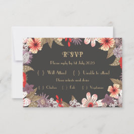 Fantasy Bloem - Huwelijks RSVP kaart