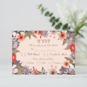 Fantasy Bloem - Huwelijks RSVP kaart (Staand voorkant)