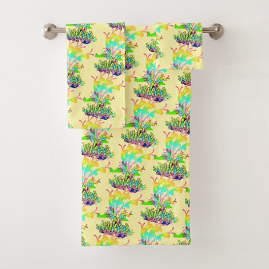 Fantasy Bloem Lichtgeel Bad Handdoek (Insitu)