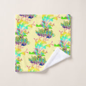 Fantasy Bloem Lichtgeel Bad Handdoek (Wasdoekje)