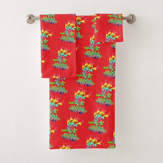 Fantasy Bloem Rood  Bad Handdoek (Insitu)