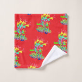 Fantasy Bloem Rood  Bad Handdoek (Wasdoekje)