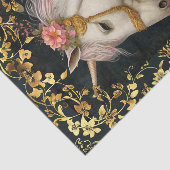Fantasy Bloem Wit Eenhoorn & Gouden Lijst Tissuepapier (Detail)